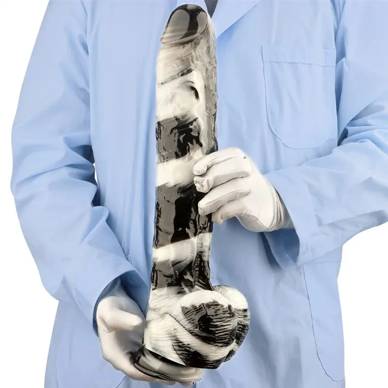 15.5 Inch Extra Long 2.5 Inch Thickness Massive Black-and-White PVC Dildo 7 15.5 Inch Extra Long 2.5 Inch Thickness Massive Black-and-White PVC Dildo 7