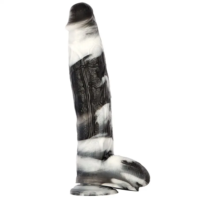 17 Inch Extra Long 3.2 Inch Wide Extreme Huge Black-and-White PVC Dildo (1) 17 Inch Extra Long 3.2 Inch Wide Extreme Huge Black-and-White PVC Dildo - Image 1