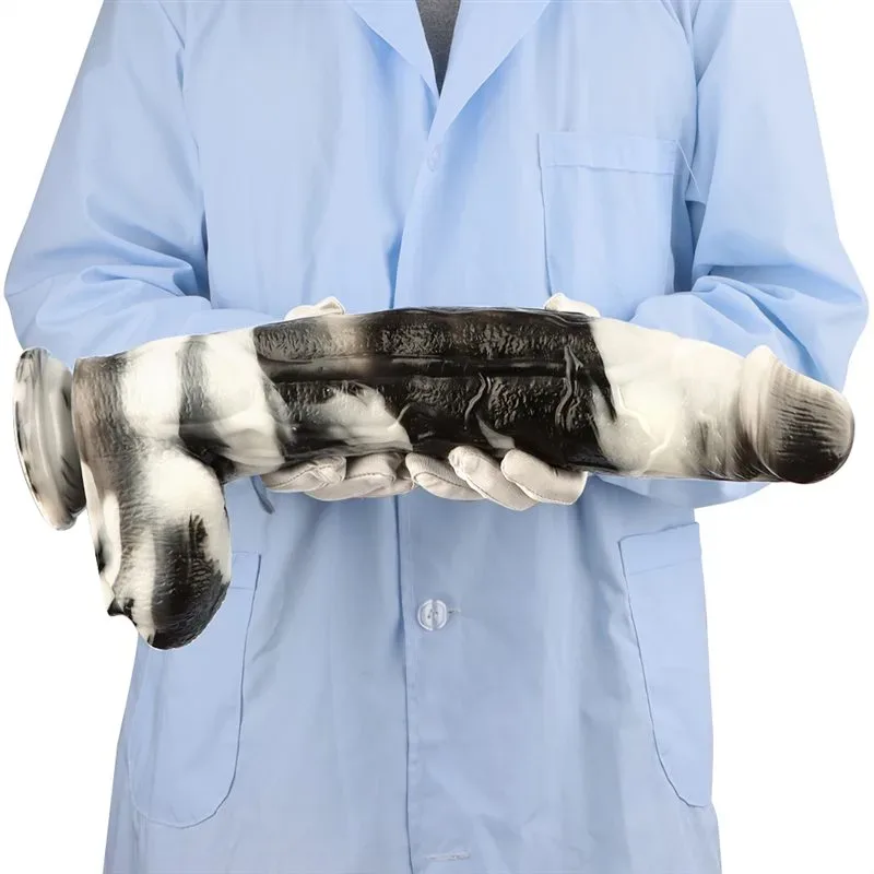 17 Inch Extra Long 3.2 Inch Wide Extreme Huge Black-and-White PVC Dildo 8 17 Inch Extra Long 3.2 Inch Wide Extreme Huge Black-and-White PVC Dildo 8