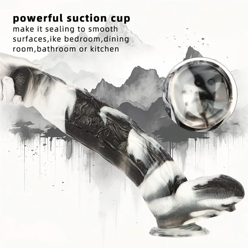 17 Inch Extra Long 3.2 Inch Wide Extreme Huge Black-and-White PVC Dildo 5 17 Inch Extra Long 3.2 Inch Wide Extreme Huge Black-and-White PVC Dildo 5