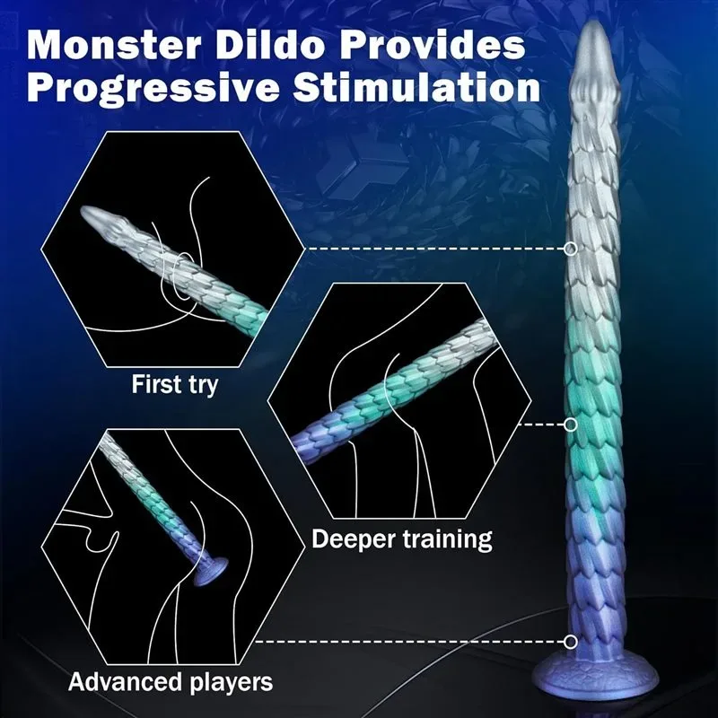 20 Inch Super Long Fantasy Dragon Dildo Flexible Anal Stretching Toy 2 20 Inch Super Long Fantasy Dragon Dildo Flexible Anal Stretching Toy 2