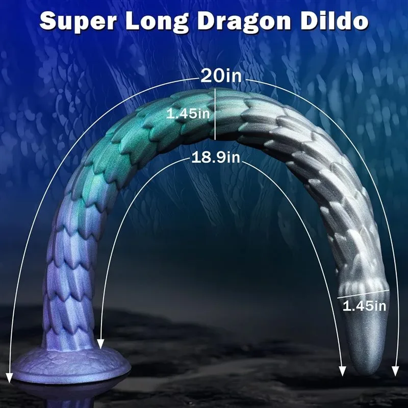 20 Inch Super Long Fantasy Dragon Dildo Flexible Anal Stretching Toy 1 20 Inch Super Long Fantasy Dragon Dildo Flexible Anal Stretching Toy 1