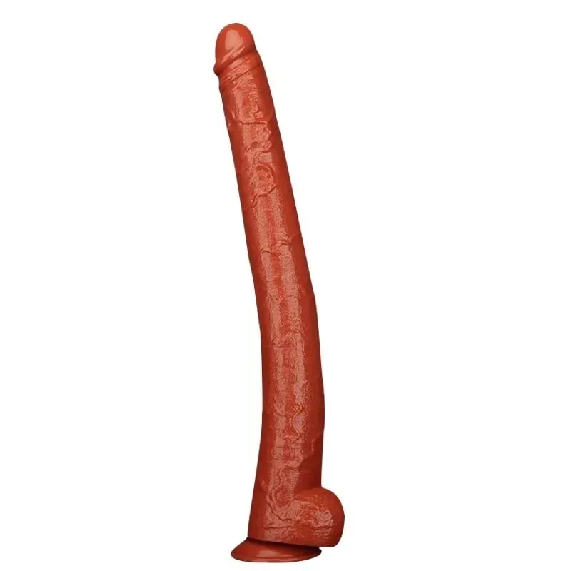 22.5 IN Super Long 2.5 IN Wide Brown Flexible PVC Dildo - Image 1