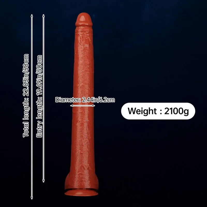 22.5 IN Super Long 2.5 IN Wide Brown Flexible PVC Dildo 1 22.5 IN Super Long 2.5 IN Wide Brown Flexible PVC Dildo 1