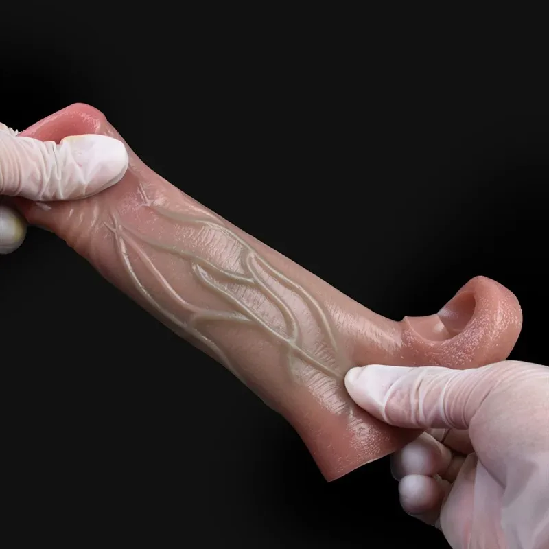 5.3 Inch Cock Extender Fat Textured Realistic Penis Sheath 10 5.3 Inch Cock Extender Fat Textured Realistic Penis Sheath 10