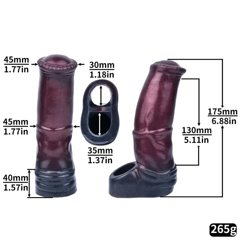6.7 IN Silicone Horse Cock Sleeve Fantasy Penis Extension 1 6.7 IN Silicone Horse Cock Sleeve Fantasy Penis Extension 1