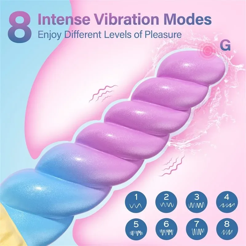 6.8 Inch Remote Control Short Unicorn Dildo Vibrator 2 6.8 Inch Remote Control Short Unicorn Dildo Vibrator 2
