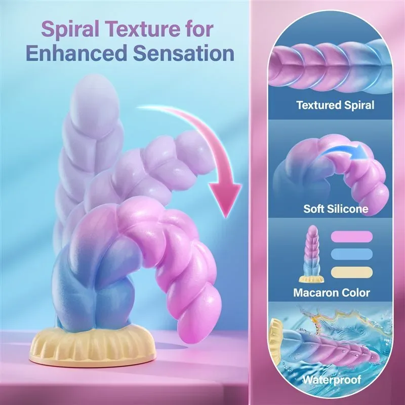 6.8 Inch Remote Control Short Unicorn Dildo Vibrator 4 6.8 Inch Remote Control Short Unicorn Dildo Vibrator 4