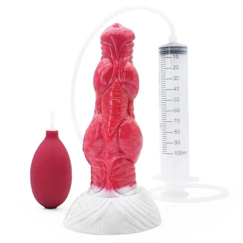 7.5 Inch Ejaculating Knot Dildo Squirting Animal Sex Toy - Image 1