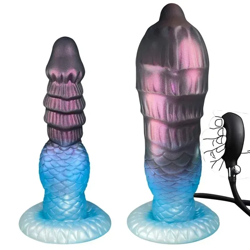 7.5 Inch Inflatable Fantasy Monster Dildo with Thick Knot (6) 7.5 Inch Inflatable Fantasy Monster Dildo Anal Plug - Image 1