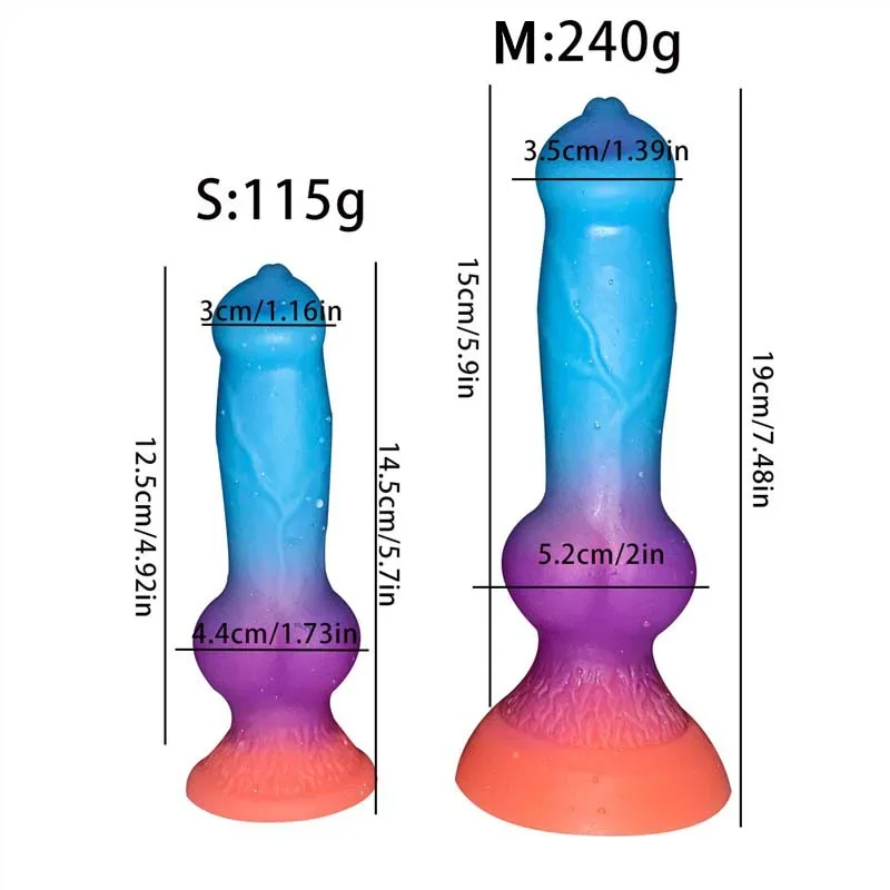 5.5/7.5 Inch Small Glow-In-The-Dark Dog Dildo with Knot for Beginner 1 5.5/7.5 Inch Small Glow-In-The-Dark Dog Dildo with Knot for Beginner 1