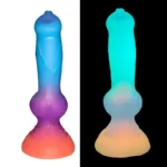 5.5/7.5 Inch Small Glow-In-The-Dark Dog Dildo with Knot for Beginner - Image 2