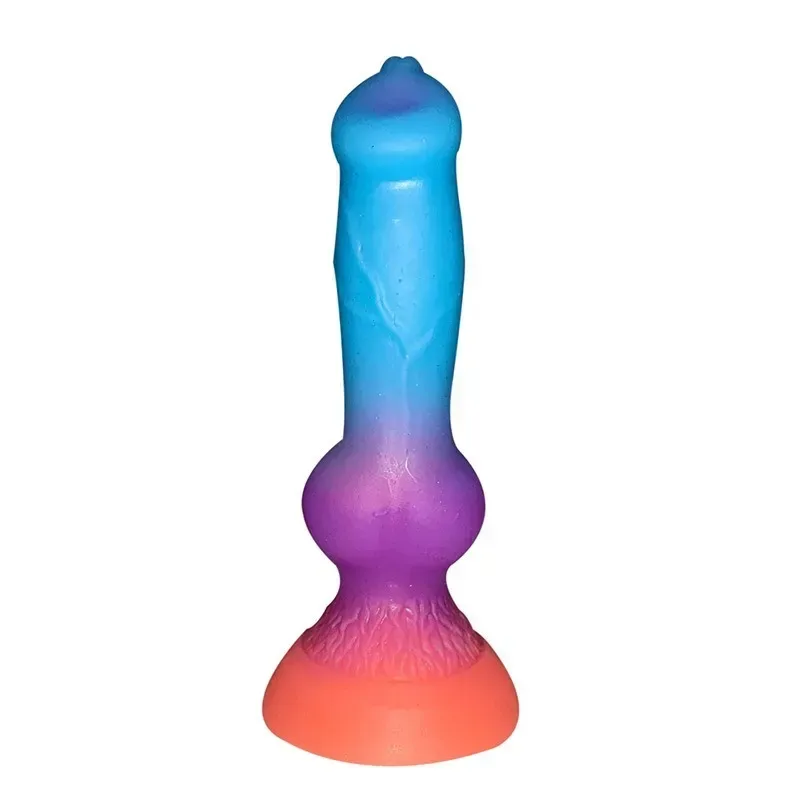 5.5/7.5 Inch Small Glow-In-The-Dark Dog Dildo with Knot for Beginner - Image 1
