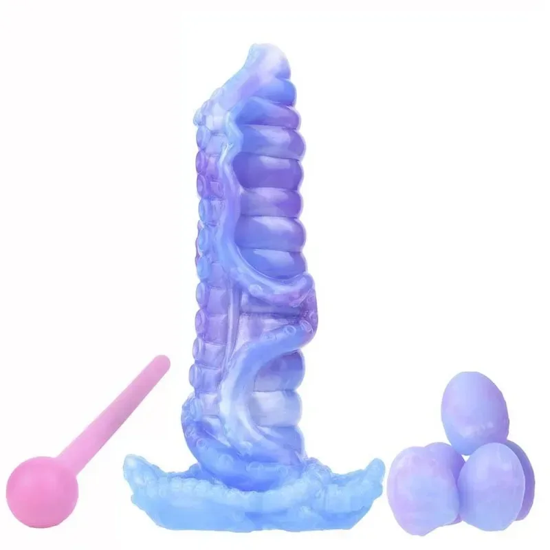 7.5 Inch Tentacle Egg-Laying Dildo Silicone Fantasy Ovipositor Adult Toy - Image 1