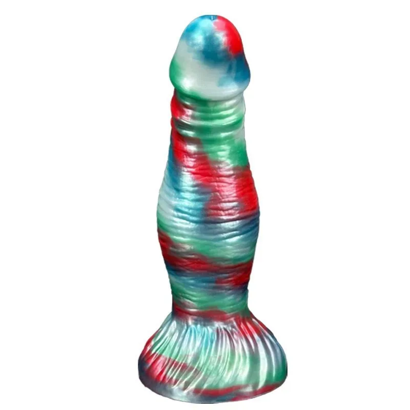 8 Inch Colorful Silicone Dildo Suction Cup Fantasy Adult Toy - Image 1