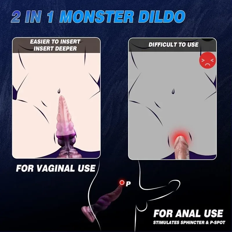 8 Inch Monster Tongue Dildo Exotic Vagina and Anus Stimulate Toy 3 8 Inch Monster Tongue Dildo Exotic Vagina and Anus Stimulate Toy 3