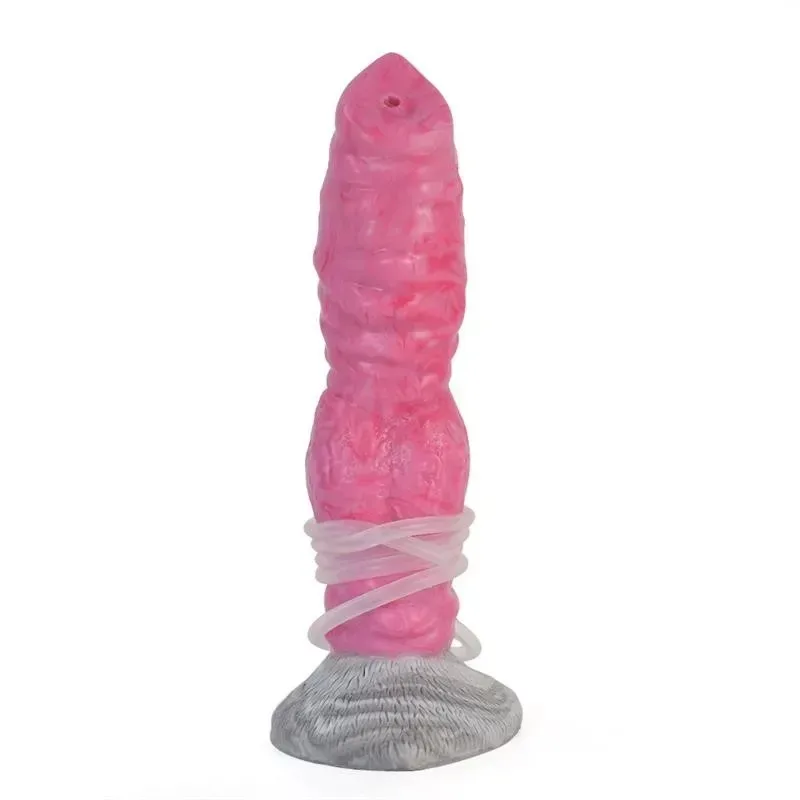 8 Inch Pink Dog Ejaculating Dildo Squirting Animal Sex Toy - Image 1