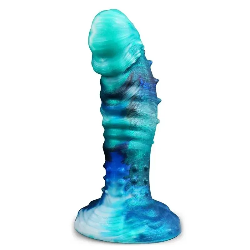 8 Inch Thick Fantasy Realistic Dildo Soft Silicone Beaded Alien Cock - Image 1