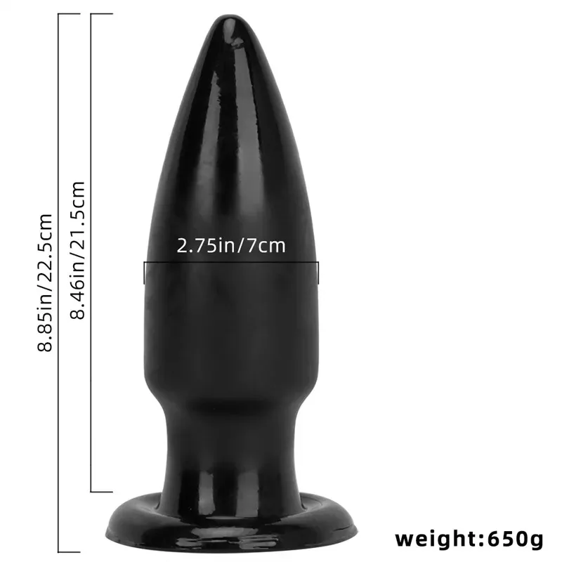 8.5 Inch Black Tapered Thickness Smooth Butt Plug 1 8.5 Inch Black Tapered Thickness Smooth Butt Plug 1