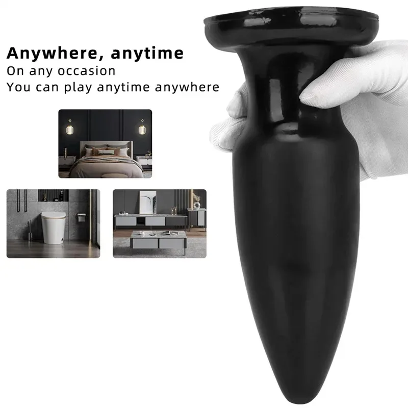 8.5 Inch Black Tapered Thickness Smooth Butt Plug 6 8.5 Inch Black Tapered Thickness Smooth Butt Plug 6