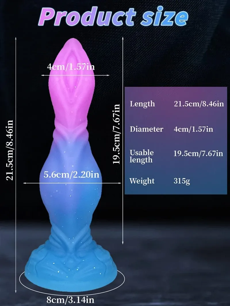 8.5 Inch Fantasy Tapered Head Exciting Monster Knot Dildo Toy 1 8.5 Inch Fantasy Tapered Head Exciting Monster Knot Dildo Toy 1