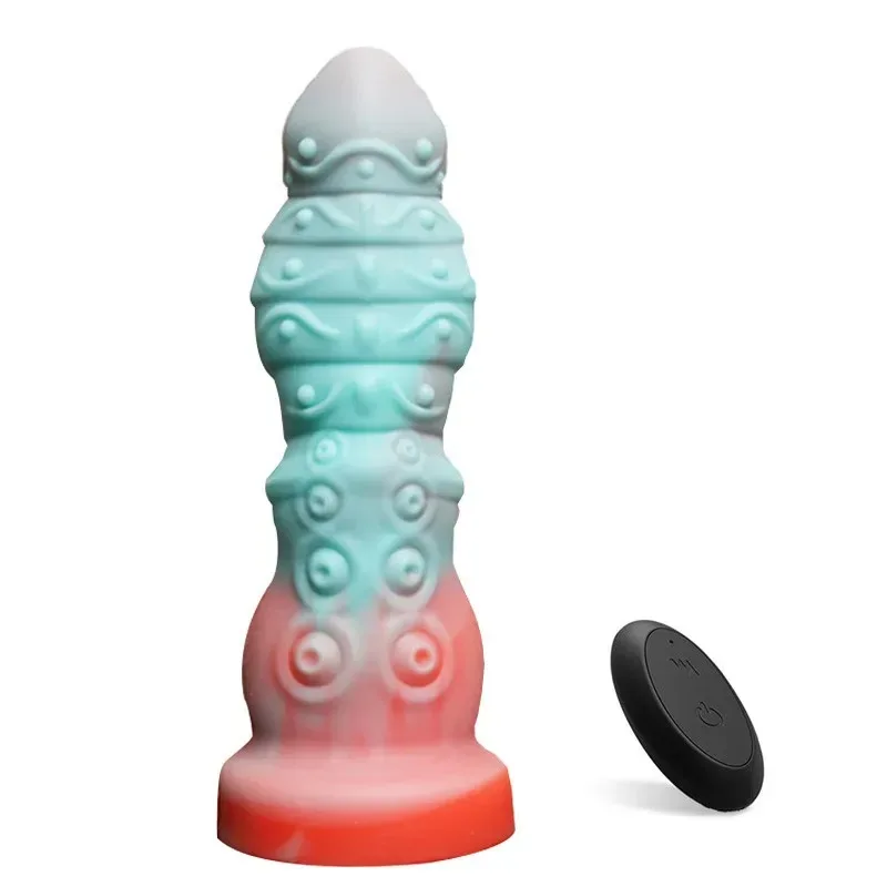 9 Inch Remote Control 10 Vibration Modes Silicone Exotic Dildo - Image 1