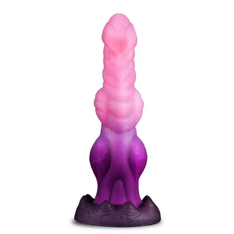 9.5 Inch Big Knotted Dragon Dildo Silicone Fantasy Exotic Sex Toy - Image 1