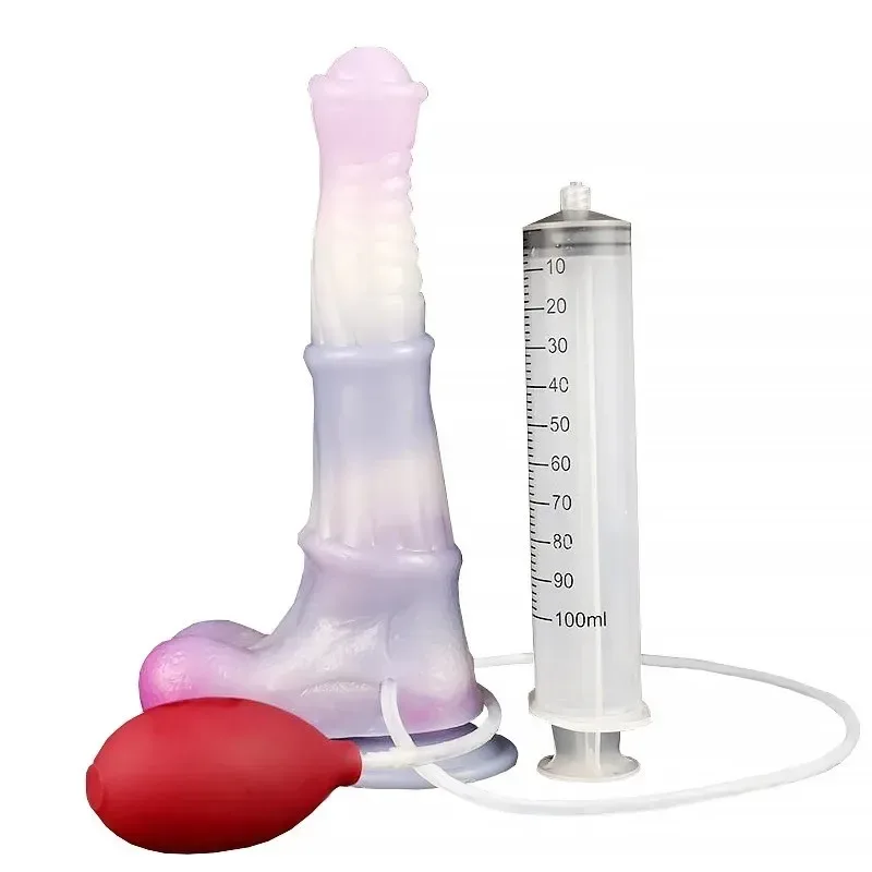 9.5 Inch Ejaculating Pony Dildo Squirting Horse Penis Cock - Image 1