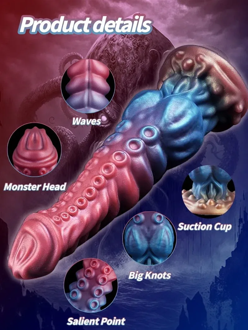 9.5 Inch Fantasy Tentacle Knot Dildo Unique Design Octopus Sex Toy 3 9.5 Inch Fantasy Tentacle Knot Dildo Unique Design Octopus Sex Toy 3