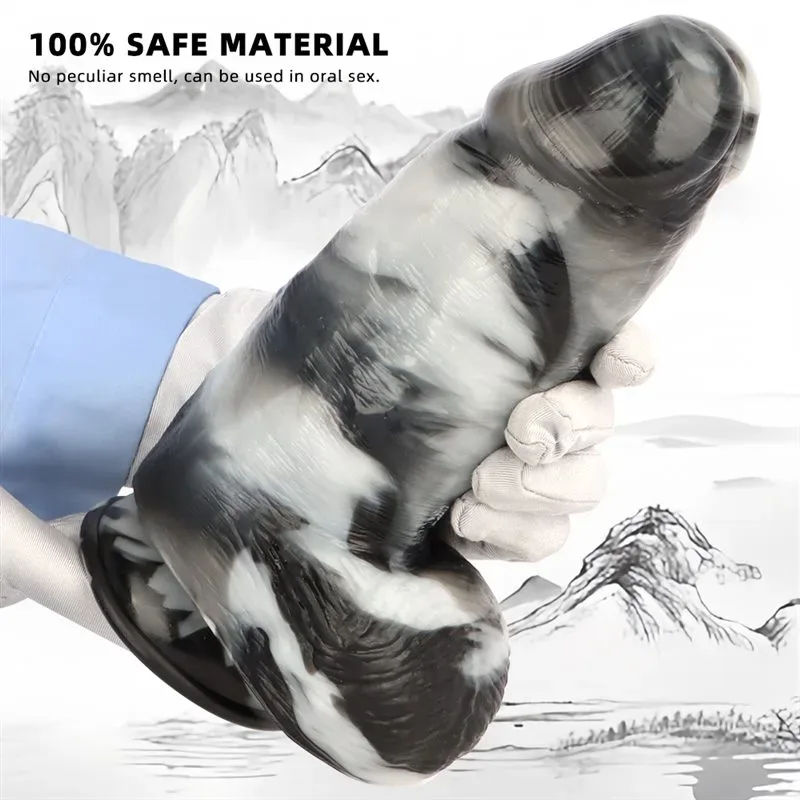 9.5 Inch Long 2.9 Inch Wide Big Firmness Black-and-White PVC Realistic Dildo 3 9.5 Inch Long 2.9 Inch Wide Big Firmness Black-and-White PVC Realistic Dildo 3