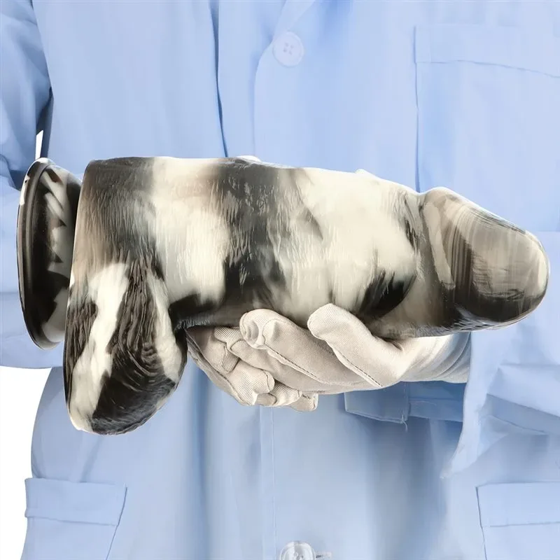 9.5 Inch Long 2.9 Inch Wide Big Firmness Black-and-White PVC Realistic Dildo 8 9.5 Inch Long 2.9 Inch Wide Big Firmness Black-and-White PVC Realistic Dildo 8