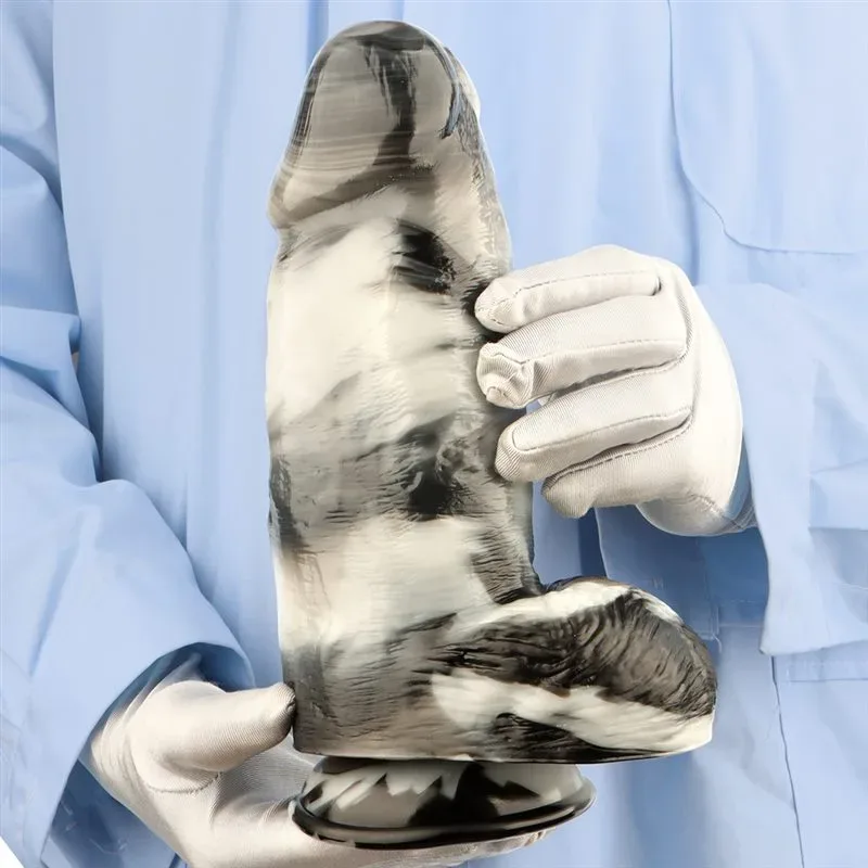 9.5 Inch Long 2.9 Inch Wide Big Firmness Black-and-White PVC Realistic Dildo 7 9.5 Inch Long 2.9 Inch Wide Big Firmness Black-and-White PVC Realistic Dildo 7