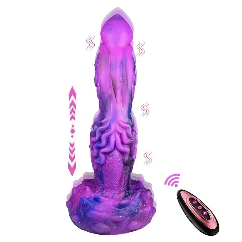 9.5 Inch Thrusting Vibrating Fantasy Monster Knot Dildo - Image 1