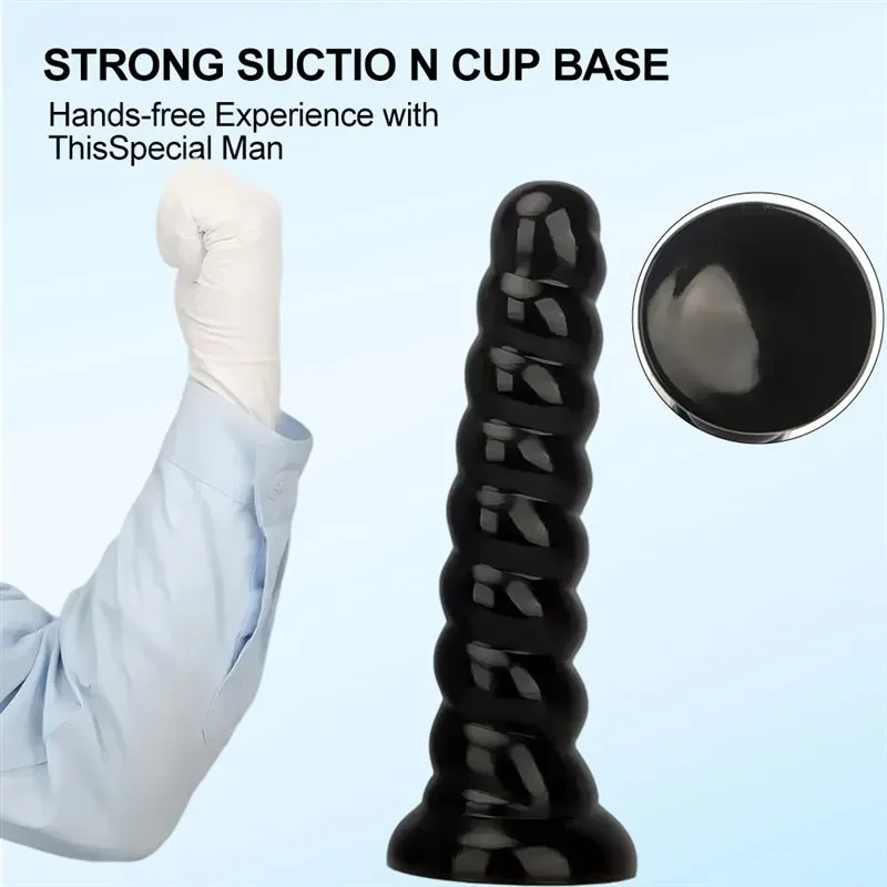 10/13.5 Inch Big Thread PVC Anal Dildo Suction Cup Butt Plug 4 10/13.5 Inch Big Thread PVC Anal Dildo Suction Cup Butt Plug 4