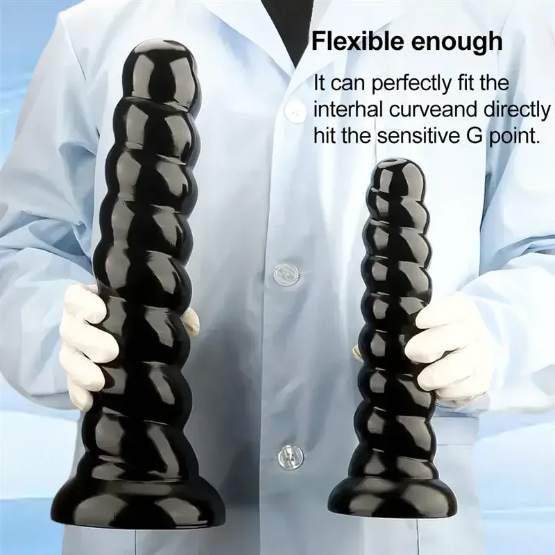 10/13.5 Inch Big Thread PVC Anal Dildo Suction Cup Butt Plug 6 10/13.5 Inch Big Thread PVC Anal Dildo Suction Cup Butt Plug 6