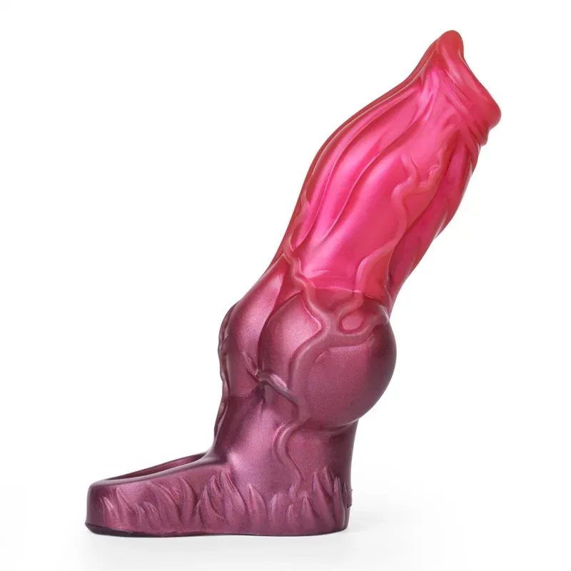 6.1/7 IN Dog Penile Sheath Soft Silicone Knotted Animal Cock Sleeve - Image 1