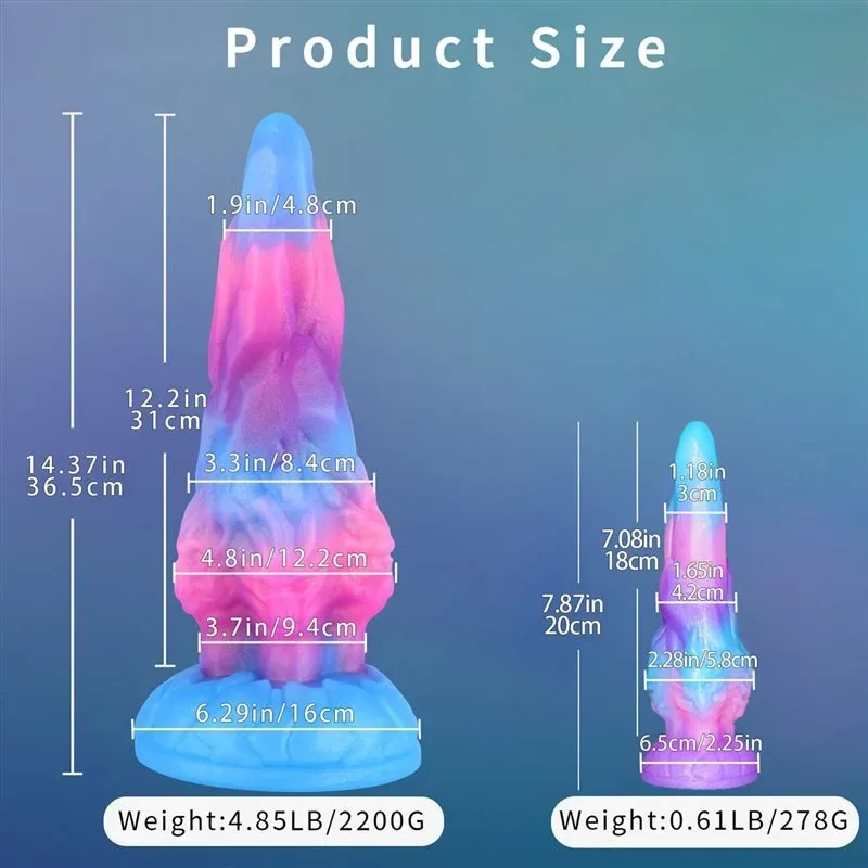 7.5/14 Inch Fantasy Luminous Demon Dildo Big Knotted Anal Plug 1 7.5/14 Inch Fantasy Luminous Demon Dildo Big Knotted Anal Plug 1