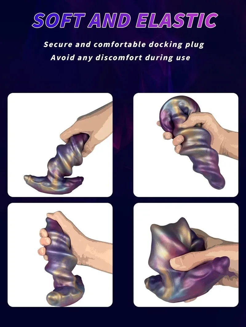 5/6/7.5 Inch Fantasy Spiral Butt Plug Premium Silicone Anal Toy