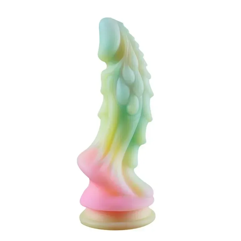 7.5/8.5 Inch Glow In The Dark Dragon Dildo Fantasy Alien Penis Toy - Image 1