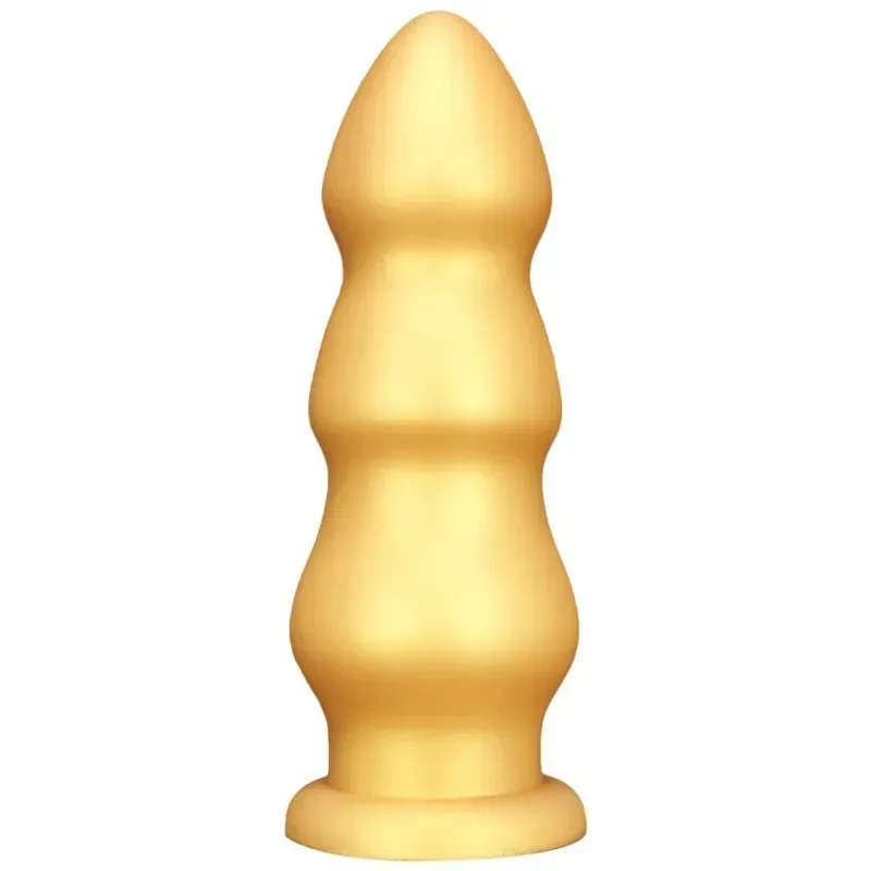 Inches Large Golden Soft Silicone Anal Dildo Butt Plug (1) 9/12.5 Inches Large Golden Soft Silicone Anal Dildo Butt Plug - Image 1