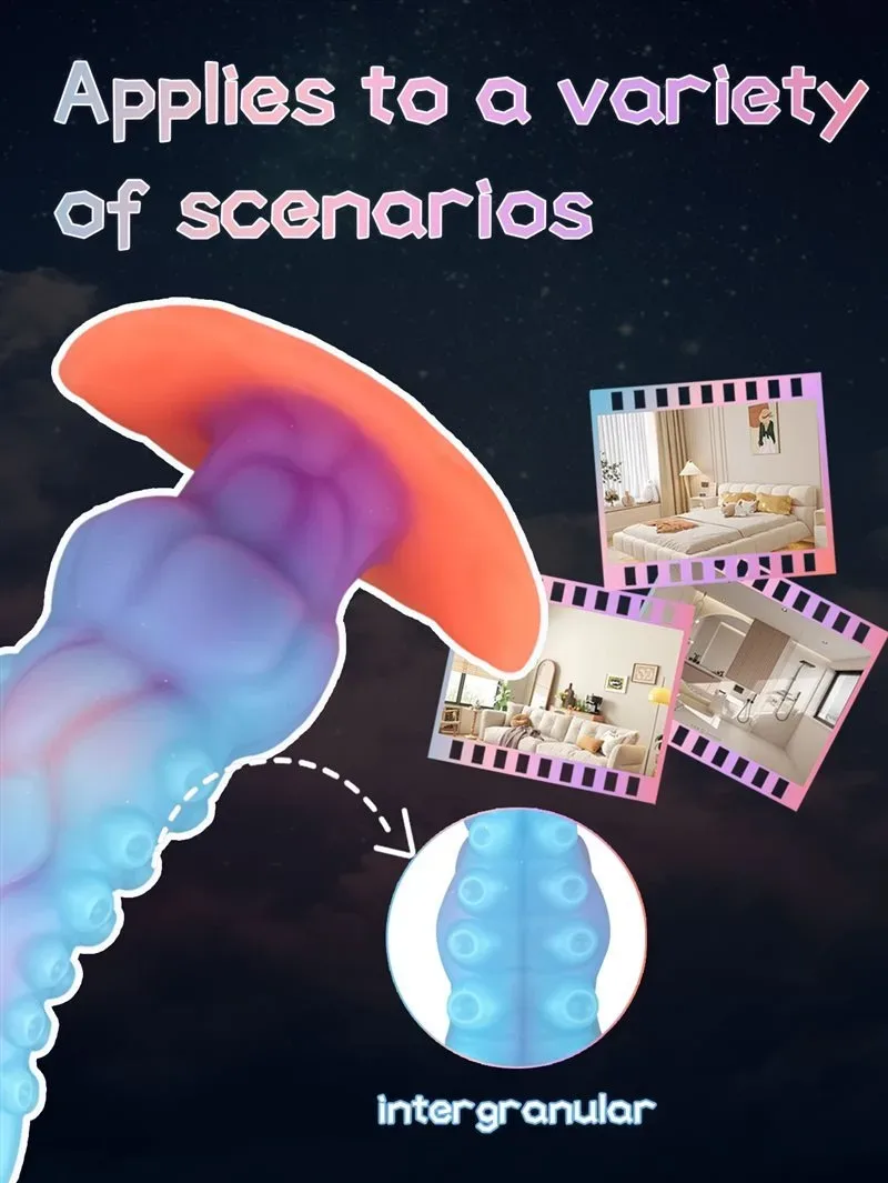 5.5/6/7.5 Inch Luminous Octopus Tentacle Anal Dildo Plug Toy 5 5.5/6/7.5 Inch Luminous Octopus Tentacle Anal Dildo Plug Toy 5