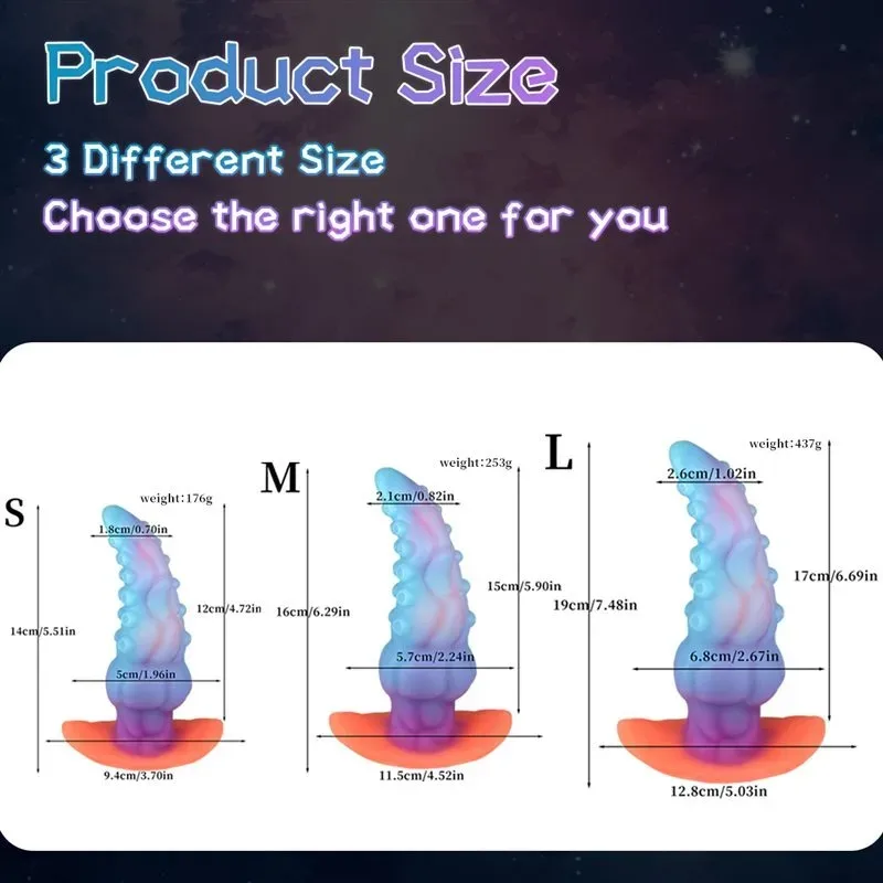 5.5/6/7.5 Inch Luminous Octopus Tentacle Anal Dildo Plug Toy 1 5.5/6/7.5 Inch Luminous Octopus Tentacle Anal Dildo Plug Toy 1