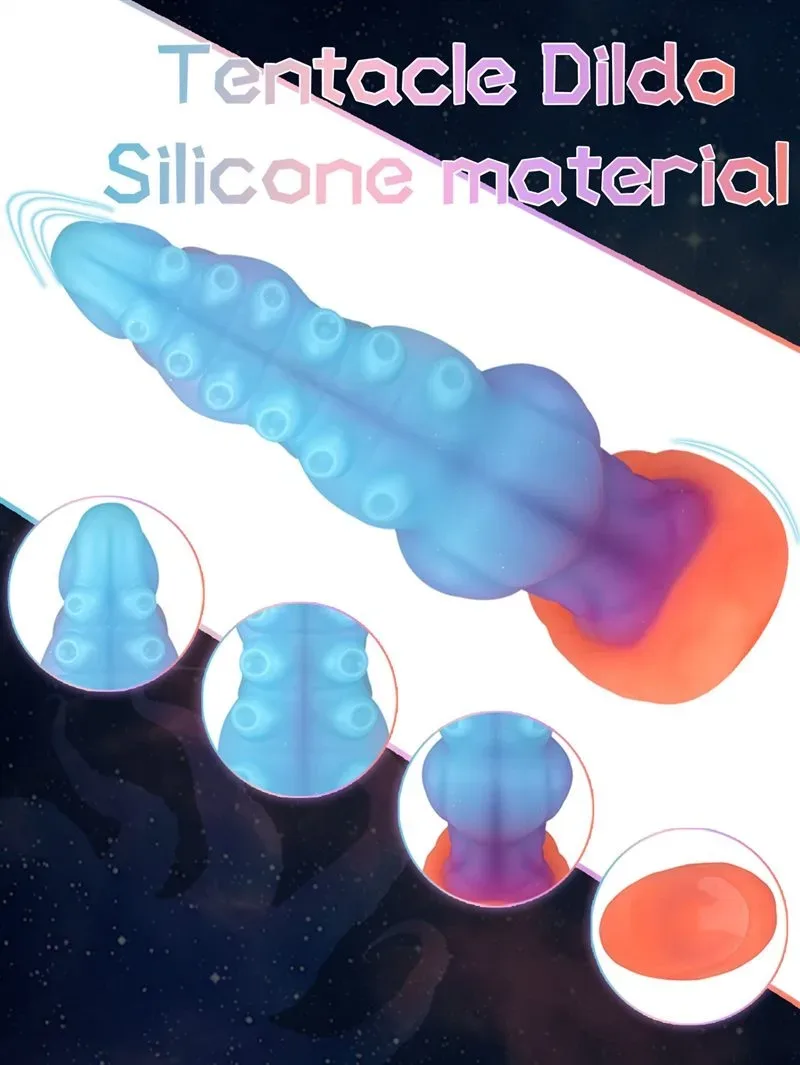 5.5/6/7.5 Inch Luminous Octopus Tentacle Anal Dildo Plug Toy 3 5.5/6/7.5 Inch Luminous Octopus Tentacle Anal Dildo Plug Toy 3