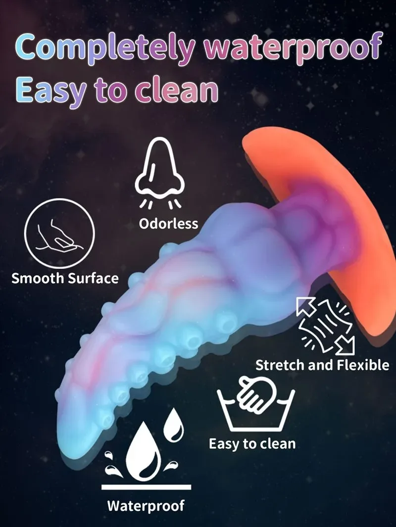 5.5/6/7.5 Inch Luminous Octopus Tentacle Anal Dildo Plug Toy 6 5.5/6/7.5 Inch Luminous Octopus Tentacle Anal Dildo Plug Toy 6