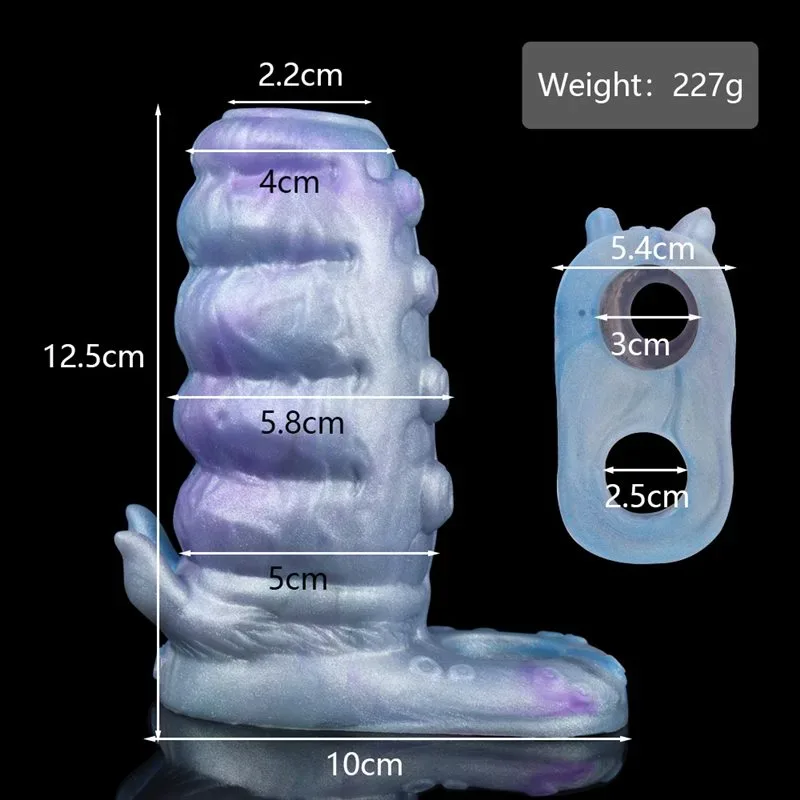 4.9 IN Open Ended Alien Cock Sleeve Silicone Penis Enlargement 1 4.9 IN Open Ended Alien Cock Sleeve Silicone Penis Enlargement 1