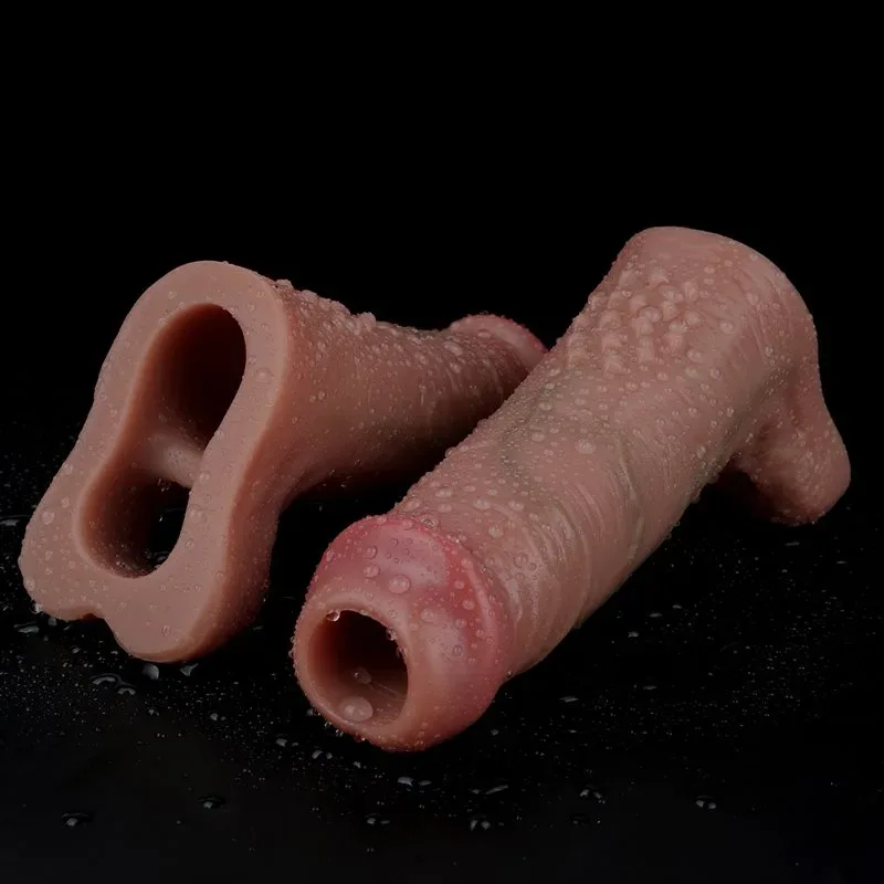 4.9/5.5 Inch Open Tip Soft & Stretchy Real Feel Penis Sleeve 9 4.9/5.5 Inch Open Tip Soft & Stretchy Real Feel Penis Sleeve 9