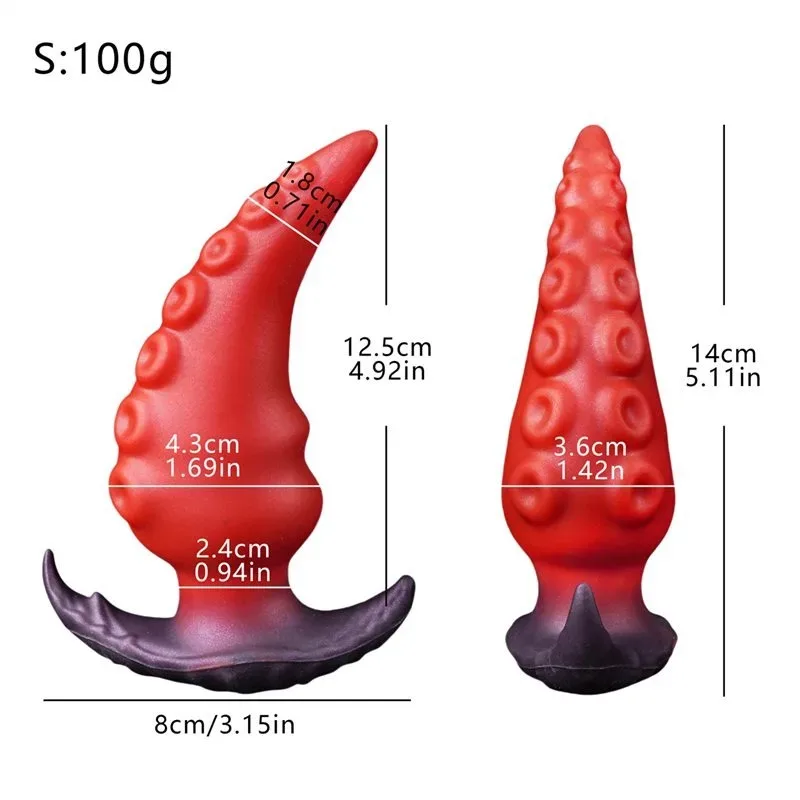 5.5/6.5/7.5 Inch Red Tapered Tip OctopusTentacle Anal Plug 1 5.5/6.5/7.5 Inch Red Tapered Tip OctopusTentacle Anal Plug 1