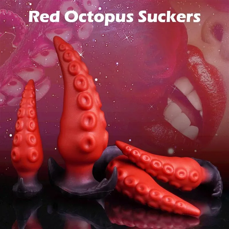 5.5/6.5/7.5 Inch Red Tapered Tip OctopusTentacle Anal Plug 7 5.5/6.5/7.5 Inch Red Tapered Tip OctopusTentacle Anal Plug 7