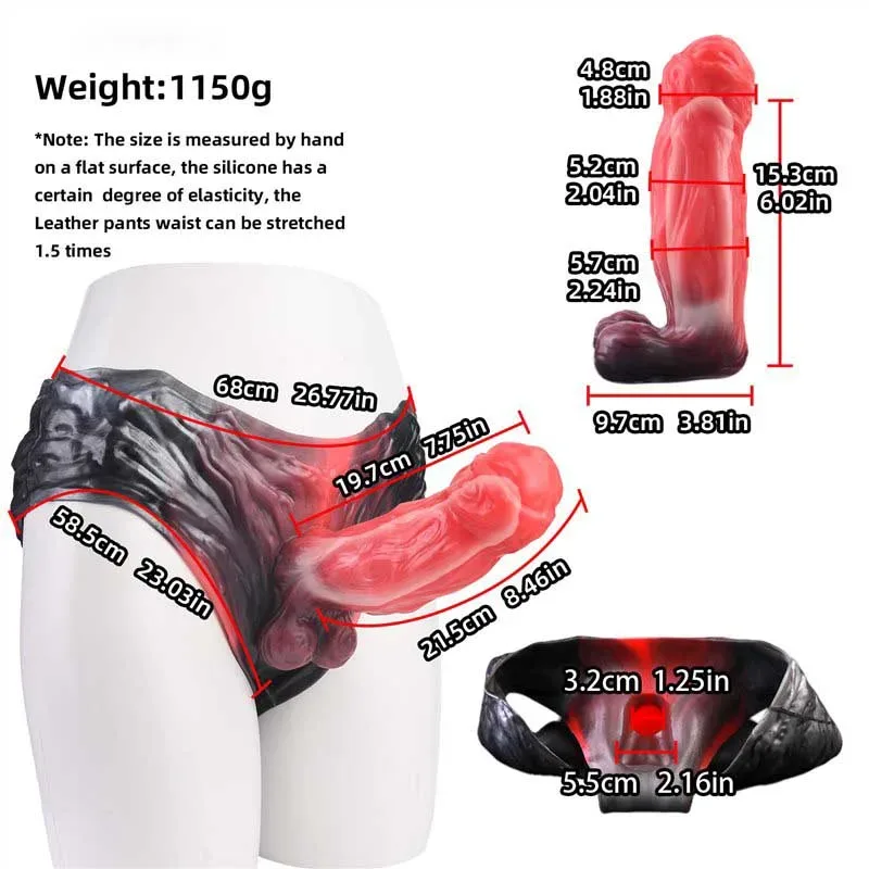 Fantasy Textured Penis Pants Wearable Silicone Hollow Dildo Sleeve 1 Fantasy Textured Penis Pants Wearable Silicone Hollow Dildo Sleeve 1