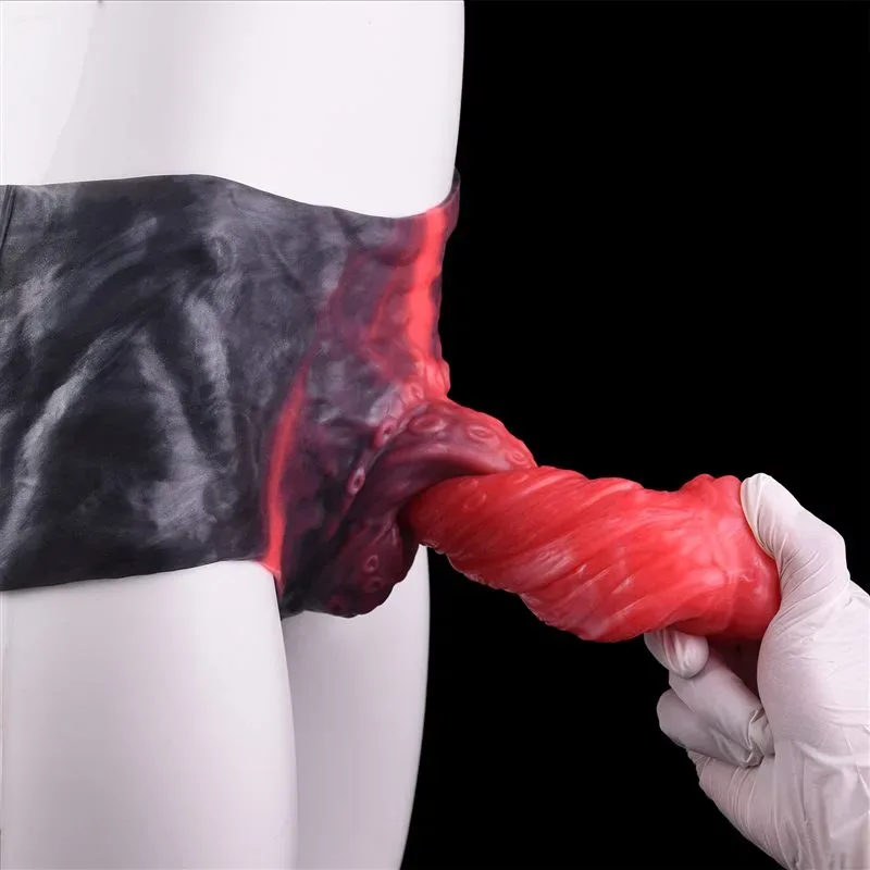 Wearable Fantasy Tentacle Hollow Dildo Sleeve Soft Silicone Penis Pants 10 Wearable Fantasy Tentacle Hollow Dildo Sleeve Soft Silicone Penis Pants 10